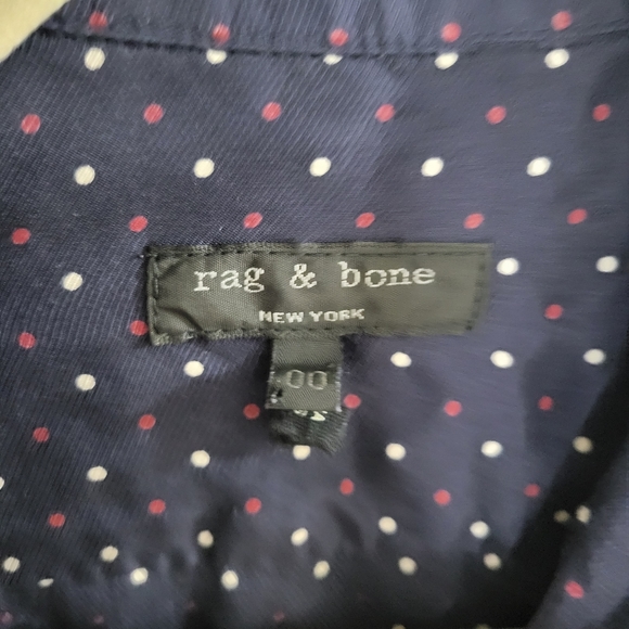 Rag & bone silk Arthur jumpsuit 00 navy polka dot - Picture 3 of 5